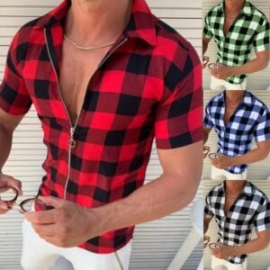 T Shirt à carreau pour homme 3477