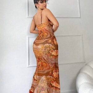 Robe à volants plissés sexy